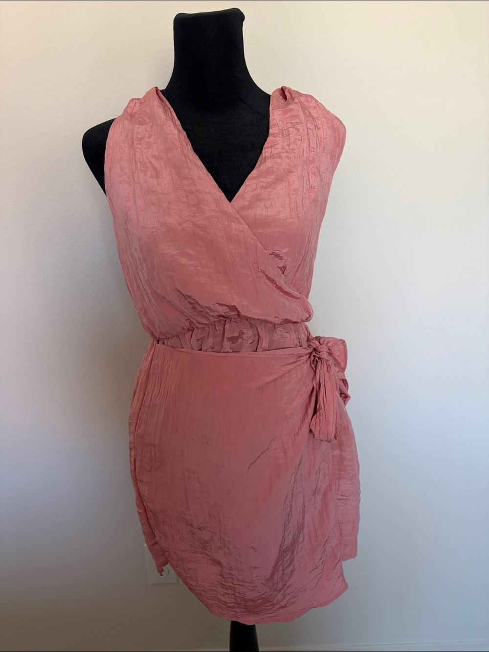 Vici Halter Wrap Mini Dress - Dusty Pink / S